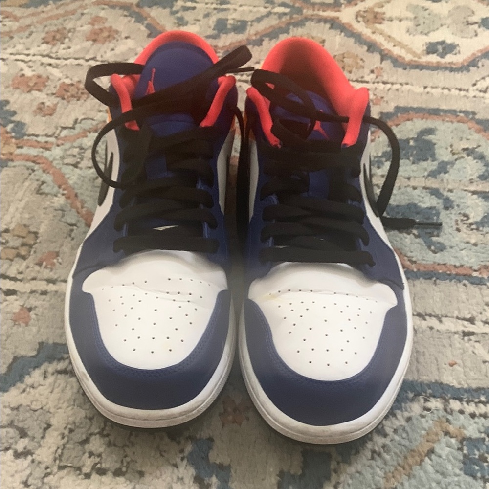 Jordan 1’s lows Blue and Orange Sneakers Classic Design - Picture 3 of 5